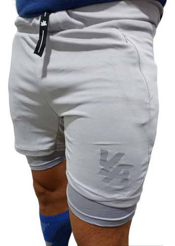 Short Caballero Doble, Ejercicio Masculino Hombre Fresco