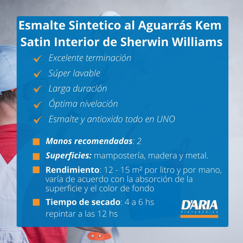 Esmalte Sintetico Antioxido Satinado 4 Lts Sherwin Williams