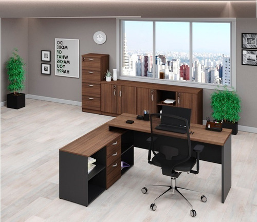 Mesa L Dirertor 170x150x70x74cm Tampo 40mm Pronta Entrega!!!