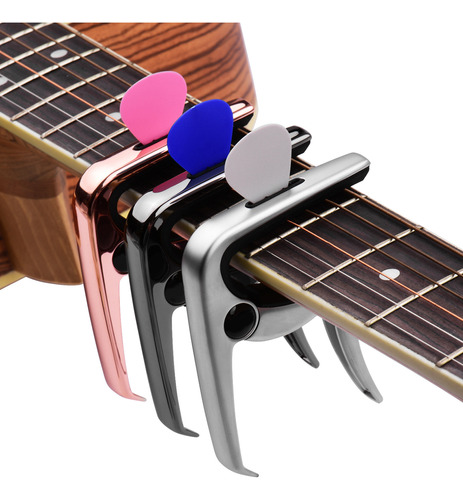 Guitarra Acústica Multifuncional Capo Pick Tc-02 Para Púas