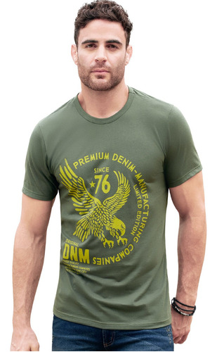 Camiseta Adulto Masculino Verde Militar Marketing  Personal