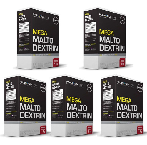 Kit 5x Mega Maltodextrin - 1 Kg Morango Silvestre Probiótica