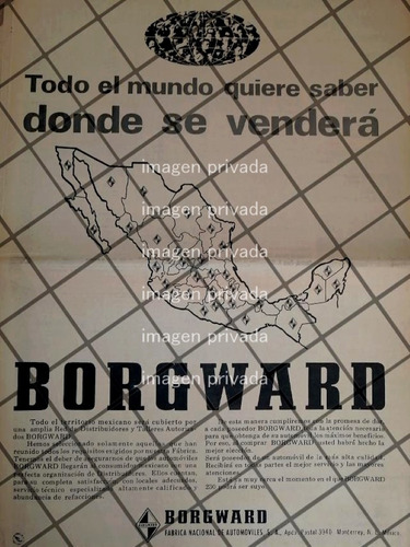 Cartel Retro Autos Borgward Inicia Operaciones 1967 T Poster