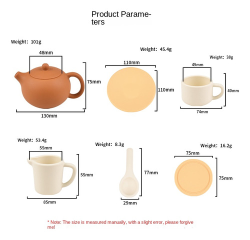 Mini Simulación Tetera Taza Té Silicona Niños Juguetes Set