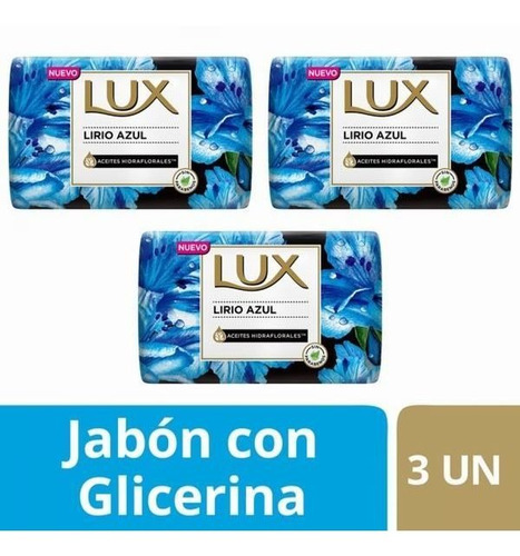 Jabon Lux Lirio Azul X 3 Unidades 90g C/u