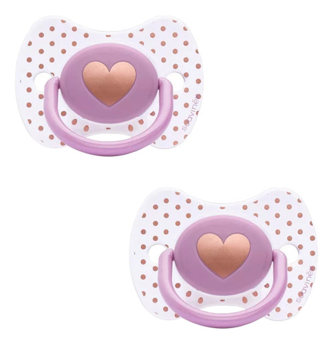 Chupones Fisiologicos De Silicon +12m Couture 2pzas Suavinex Color Lila Corazón Período De Edad 12 Meses