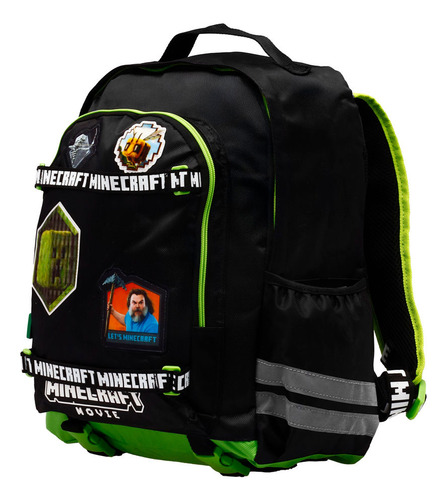 Mochila Primaria Infantil Microsoft Minecraft Pelicula 20 L Negro