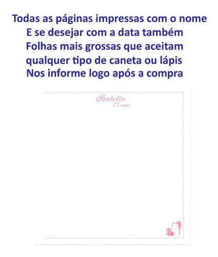 Imagem 4 de 5 de Caderno Debutantes Assinaturas Convidados Festa 15 Anos