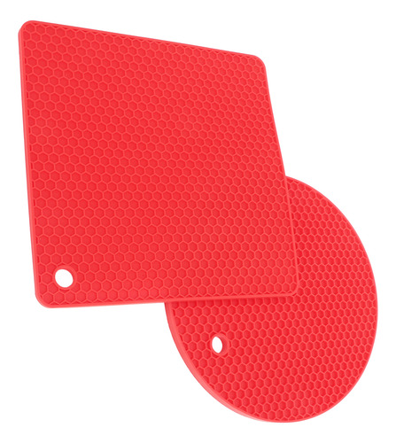 Alfombrilla De Silicona Roja Y Roja Para Ollas, 5 Unidades,