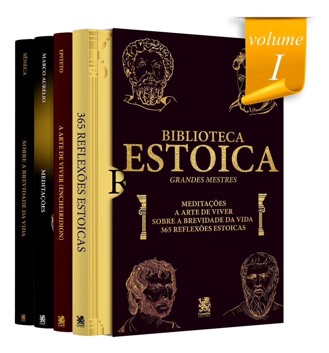 Biblioteca Estoica: Grandes Mestres Volume I - Box com 4 Livros - Aurélio, Marco - Camelot Editora - Capa Mole