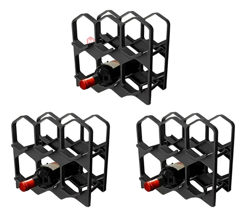 Set X 3 Bodega Vinos Modular Apilable 6 Botellas Bodeguita