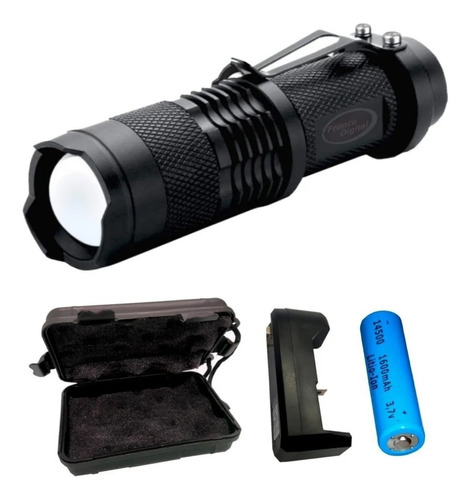 Linterna Táctica Cree Led 2000l 7w Impermeable Zoom Militar