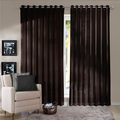 Cortina Blackout Tecido 3x2,3 Sala/quarto Cor Chocolate