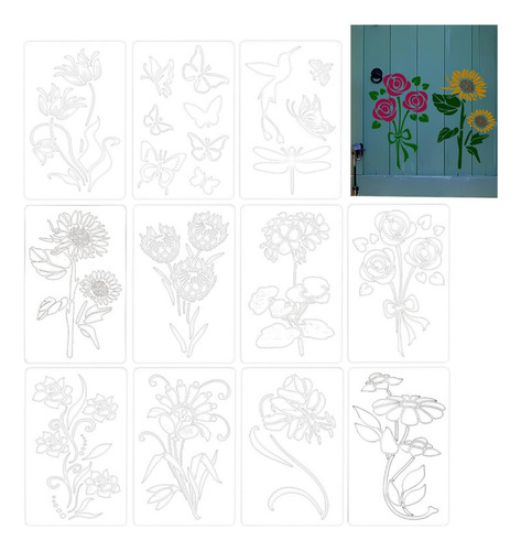 Plantilla De Pintura Mural Plantilla De Pintura De Flores B