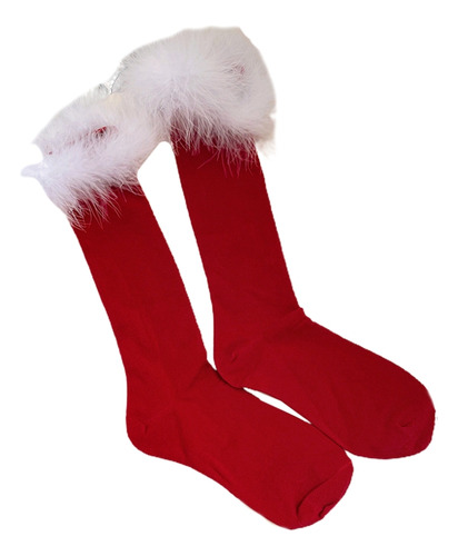 (a) Calcetines Rojos Hasta La Rodilla Para Navidad, Año Nuev