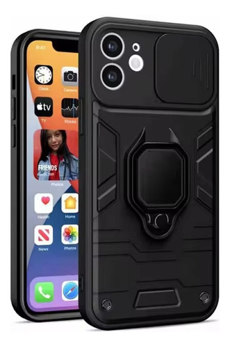 Funda Para Xiaomi Redmi 9 New Robot Negro + Protector Cam