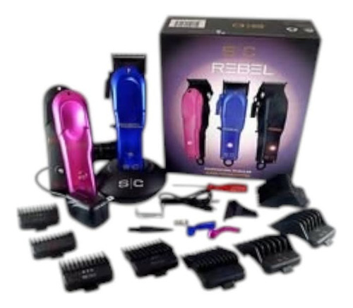 Maquina Corta Pelo Rebel Stylecraft S/c Profesional Azul/rosa/negro