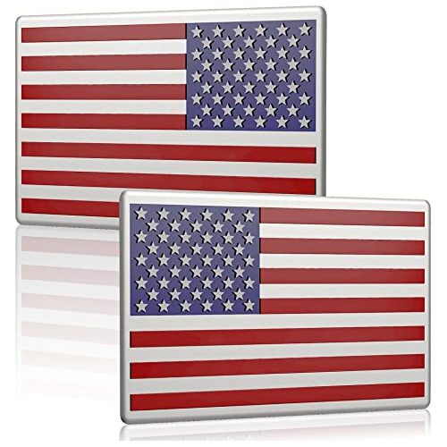Paquete De 2 Calcomanías De Bandera Estadounidense, Em...