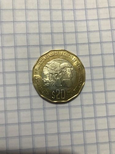 Moneda 20 Pesos 700 De La Fundación Lunar
