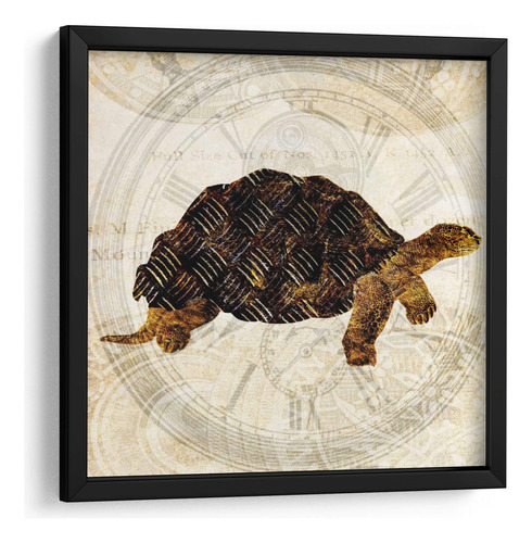 Cuadro Enmarcado Negro Turtle Punk Steam Ii 60x60