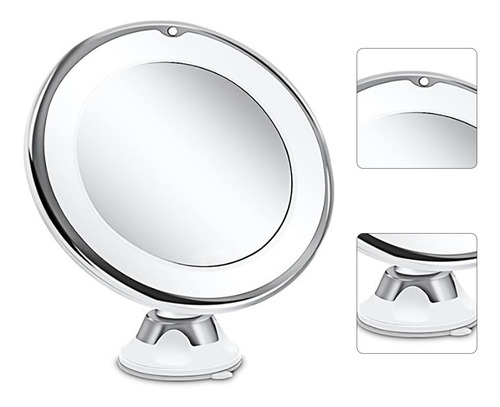 Espejo Led Con Aumento De 10x, Forma Redonda, Para Maquillaj