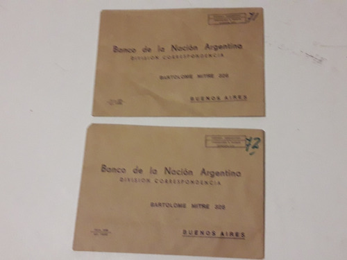 2 Sobres Banco De La Nacion Argentina