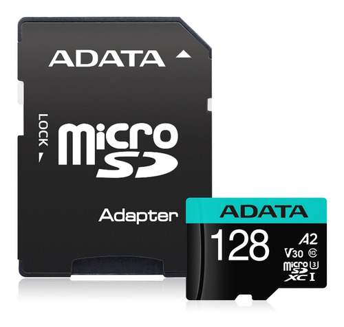 Imagen 1 de 1 de Memoria Microsd Adata 128gb Premier Pro V30s Adaptador Sd 