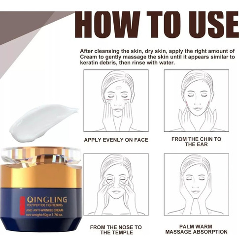 Crema Facial Qingling, Endurecedora Y Antipolipeptídica *1