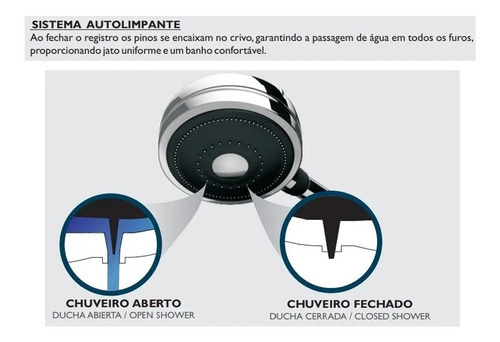 Chuveiro Technoshower Docol Sistema Easyclean Cromado Polido