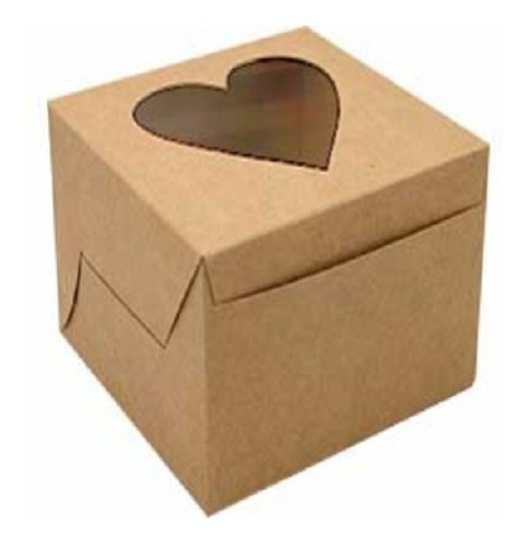 40 Cajas Quequito Cupcake Individual Kraft 11.5x11x7.5 Cms