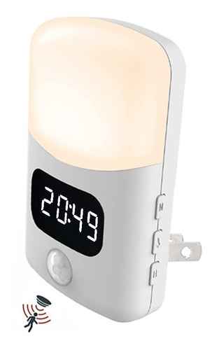 Luxon Luz Nocturna Led Sensor Movimiento Reloj Despertador K