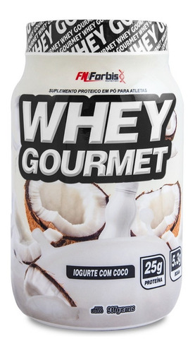 Suplemento em pó FN Forbis  Whey Gourmet proteínas Whey Gourmet sabor  iogurte com coco em pote de 907g