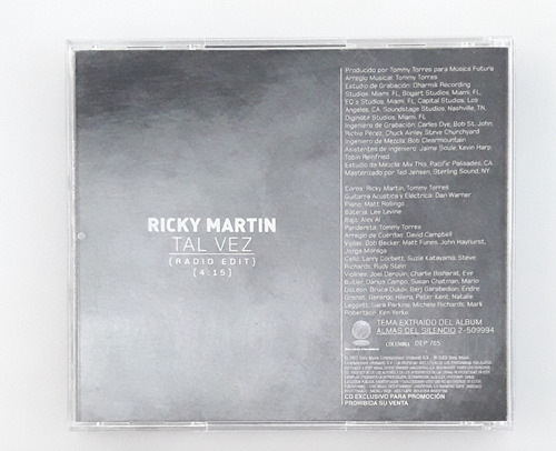 Cd Ricky Martin Single Tal Vez Como Nuev Oka (Reacondicionado)