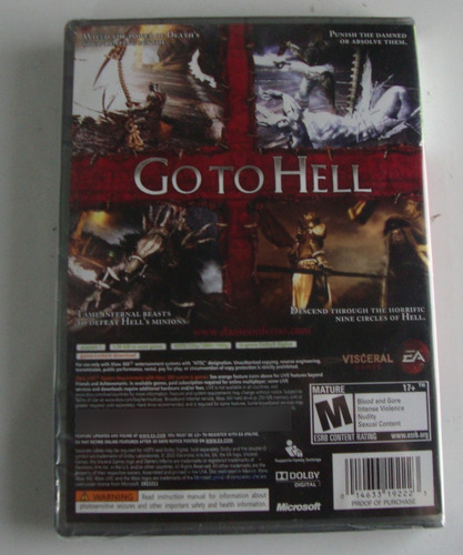 Dantes Inferno Xbox 360 Original Lacrado