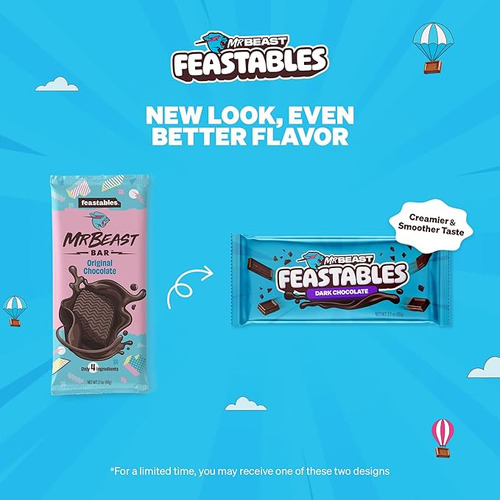 Barrita Mr. Beast Chocolate Negro Feastables 60g