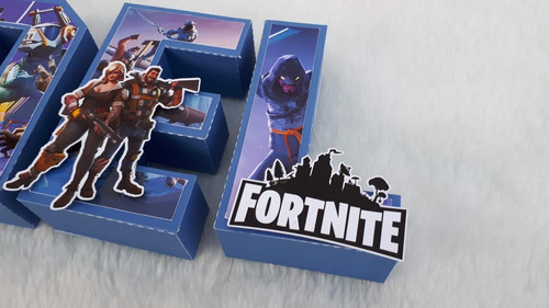 Letras 3d Fortnite Cumpleaños Candy Bar Decoracion X4 Letras