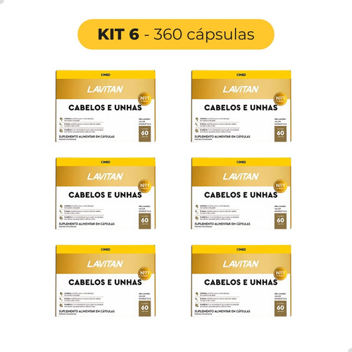 Vitamina Lavitan Cabelo Unha 360 Caps Alternativa Pantogar