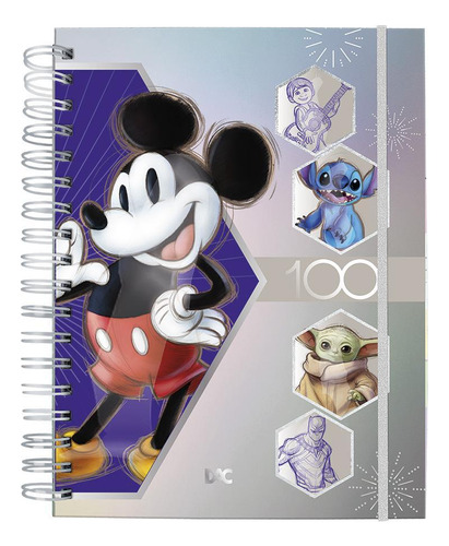 Caderno Smart Universitário Disney 100 80 Folhas Dac 4049