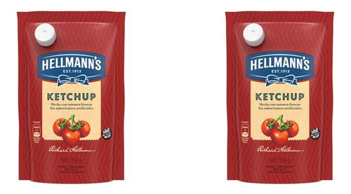 Hellmanns Clásico Sabor Kétchup 250 G Doypack Pack X2u