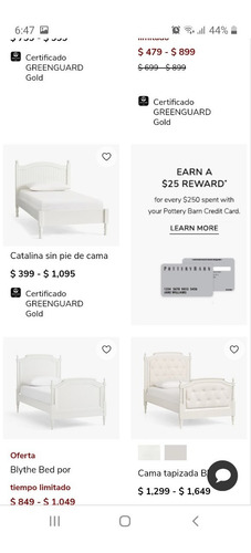 Imagen 4 de 4 de Cama Para Niña Marca Pottery Barn