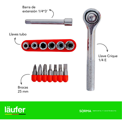 Imagen 4 de 9 de Kit Alfombras + Set De Herramientas 15 Piezas Laufer