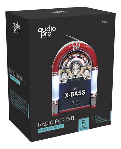 Parlante Retro Rockola Xl Bluetooth Recargable Iluminada Ap2