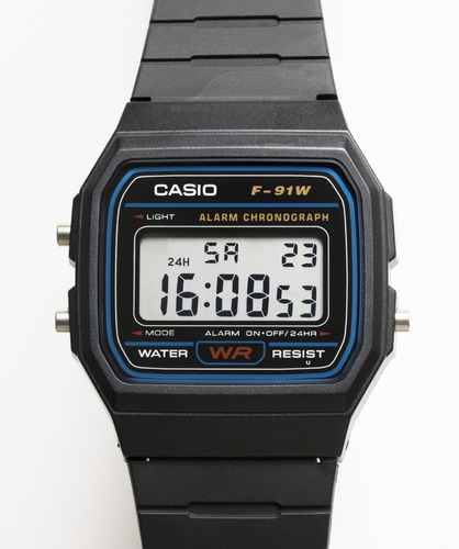 Reloj Casio F-91w-1x Digital Crono Alarma Luz Calendario Loc
