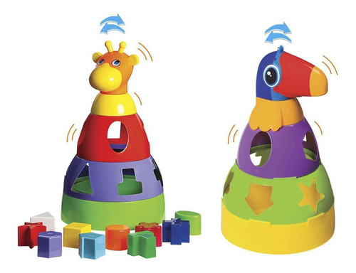 Kit De Brinquedos Educativos Girafa + Tucano