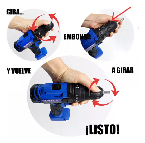 Taladro Rotomartillo Eléctrico Inalámbrico 2 Batería 21v