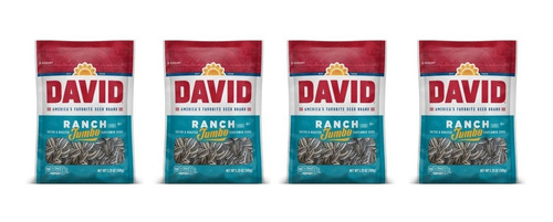  4pz David  Semilla De Girasol Sabor Ranch 149gr.  Imp.