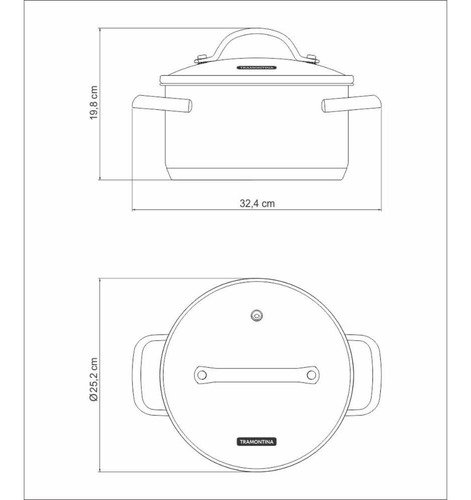 Cazuela Tramontina Induction Una de Acero Inoxidable de 24 cm de profundidad y 6,1 l