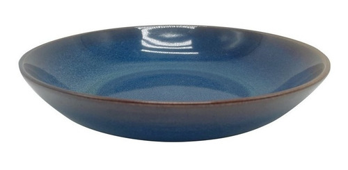 Set X6 Plato Hondo Ceramica D20cm Organic Azul