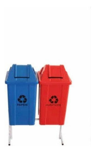 Conjunto Para Coleta Seletiva Com 2 Cestos De 100l