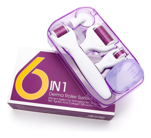 6 En 1 Microneedle Derma Kit De Rodillos Para Cara Y Cuerpo